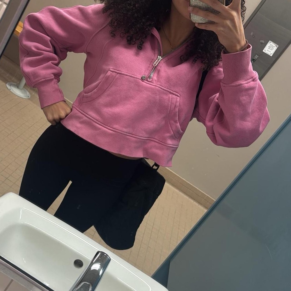 Lululemon Athletica Pink Cropped Oversized Sweatshirt